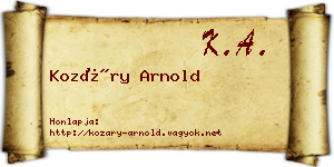 Kozáry Arnold névjegykártya